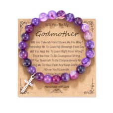 Will You be My Godmother, Godmother Proposal Bracelet Godmother Mothers Day gifts from Godson Goddaughter D0006-Will-Purple