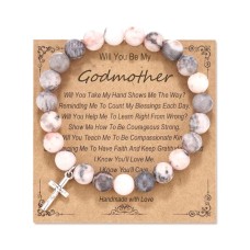 Will You be My Godmother, Godmother Proposal Bracelet Godmother Mothers Day gifts from Godson Goddaughter D0006-Will-Pink